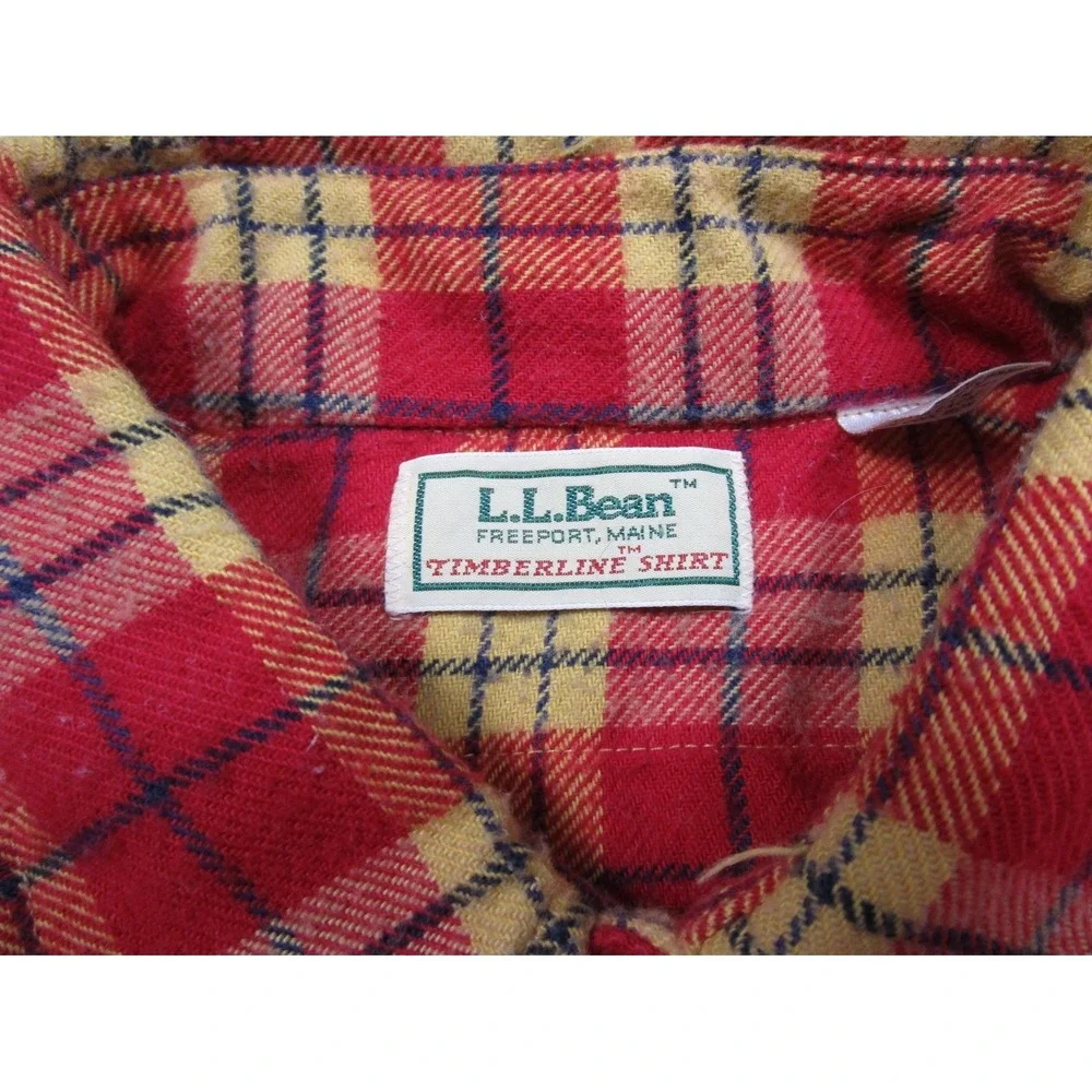 Vintage 80s 90s LL Bean Timberline Flannel‎ Shirt Men's (16) Plaid